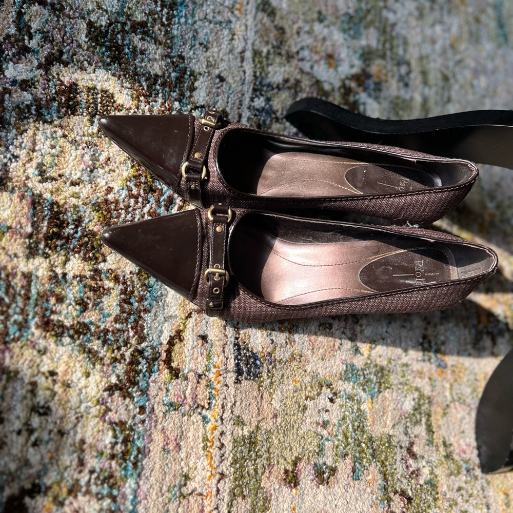 Paolo brown plaid heel. Sz 10.5M